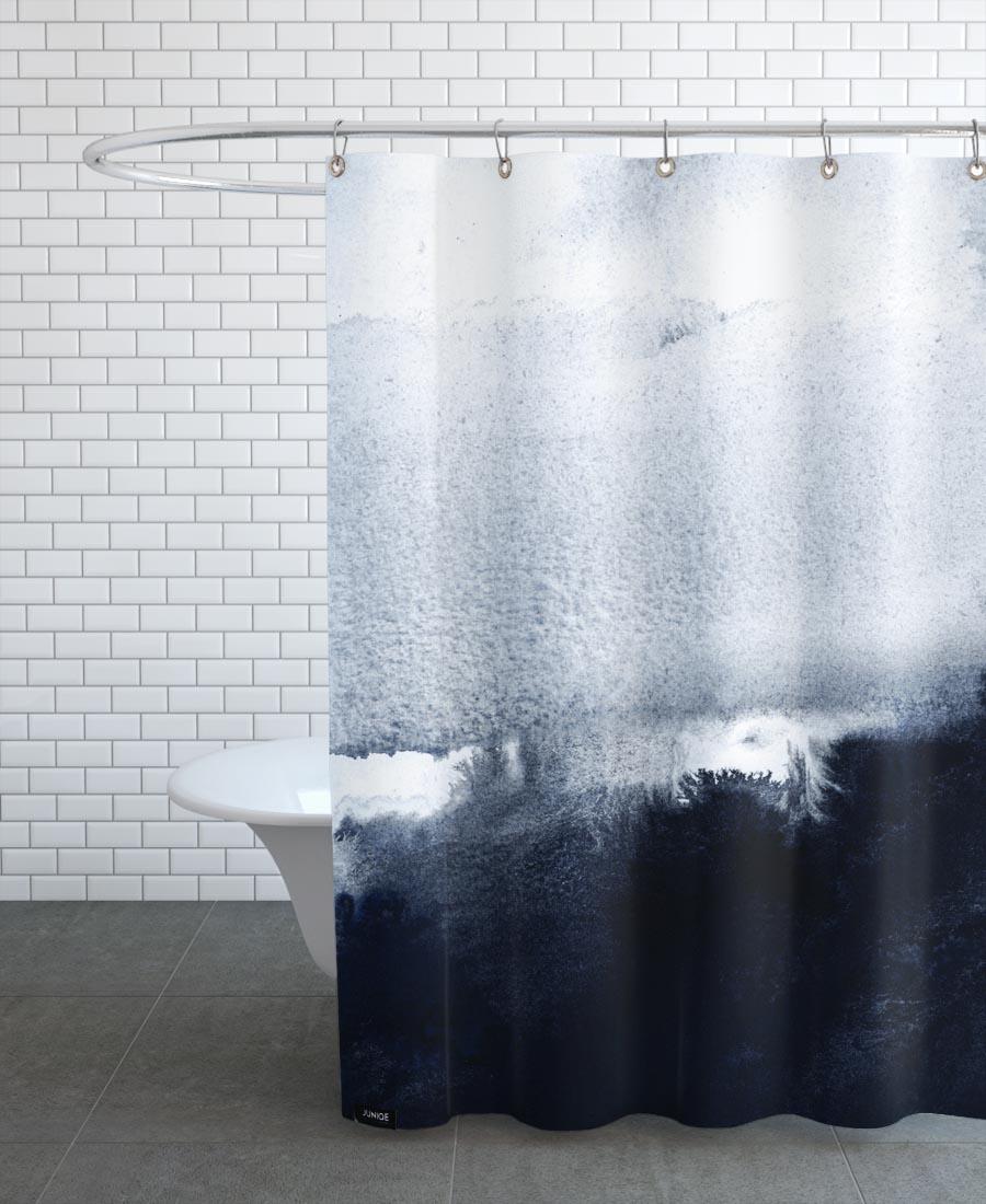 Rideau de douche en polyester en Blanc & Bleu/150x200 Rideau de douche en polyester en Blanc & Bleu/150x200