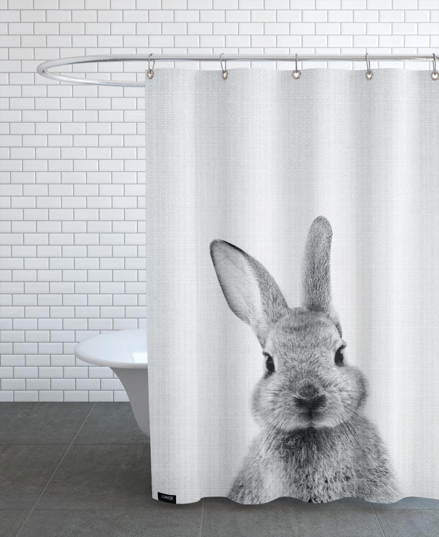 Rideau de douche en polyester en Blanc & Noir/150x200 Rideau de douche en polyester en Blanc & Noir/150x200