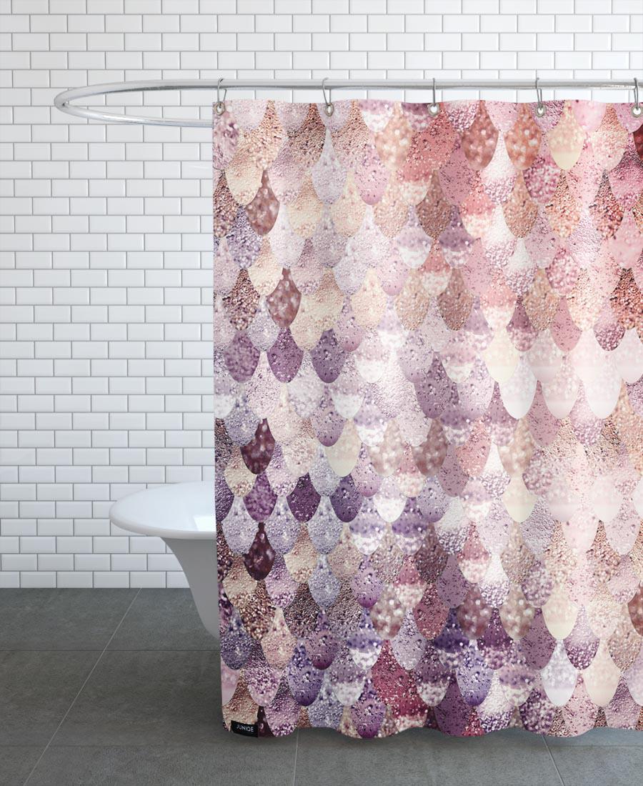 Rideau de douche en polyester en Gris & Violet/150x200 Rideau de douche en polyester en Gris & Violet/150x200