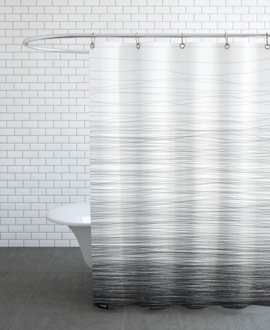 Rideau de douche en polyester en Blanc & Noir/150x200 Rideau de douche en polyester en Blanc & Noir/150x200