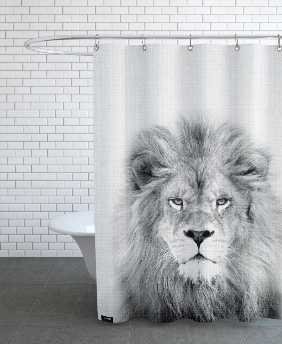Rideau de douche en polyester en Blanc & Gris/150x200 Rideau de douche en polyester en Blanc & Gris/150x200