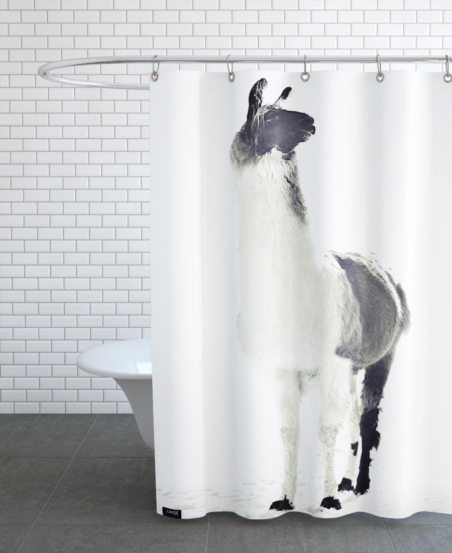 Rideau de douche en polyester en Blanc & Gris/150x200 Rideau de douche en polyester en Blanc & Gris/150x200