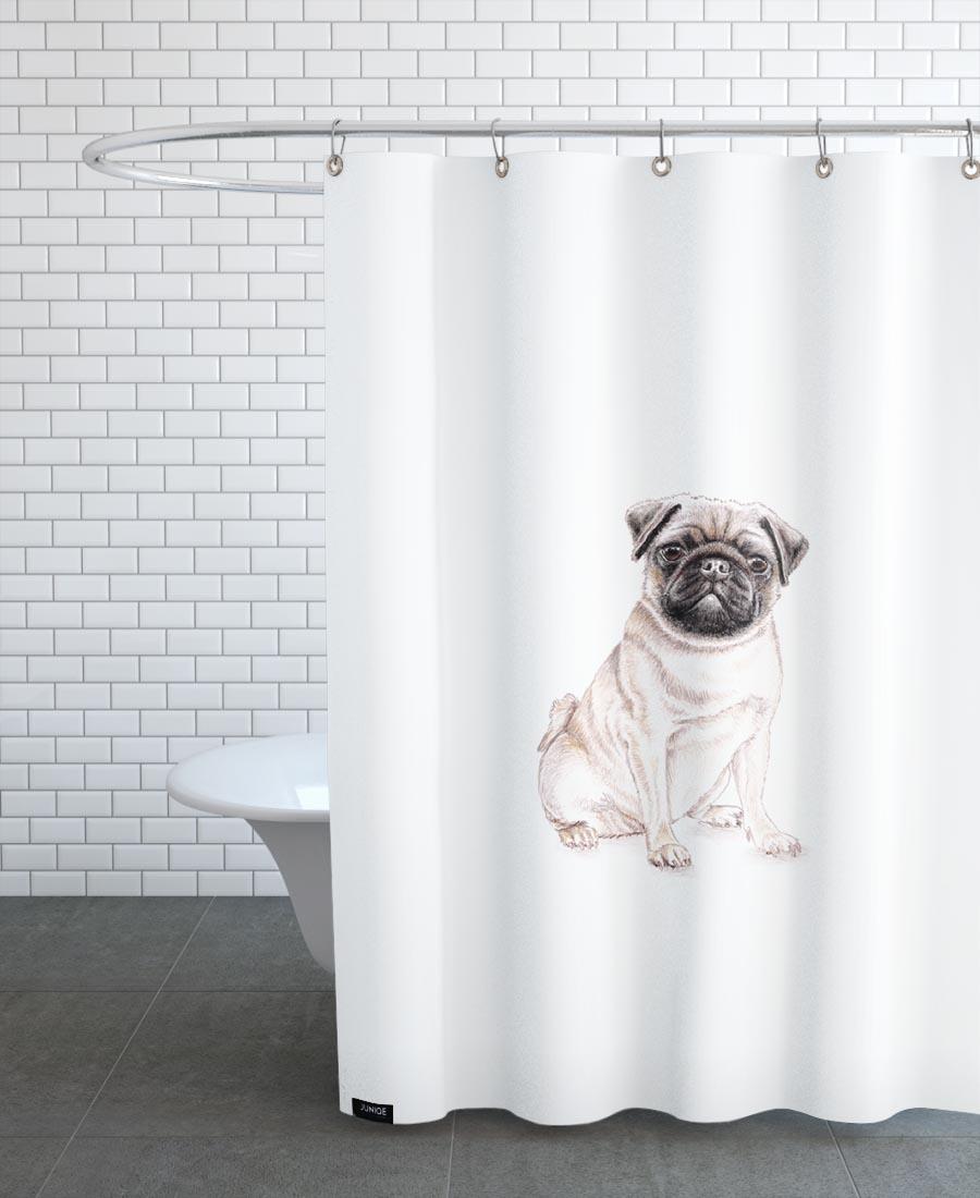 Rideau de douche en polyester en Blanc & Blanc ivoire/150x200 Rideau de douche en polyester en Blanc & Blanc ivoire/150x200