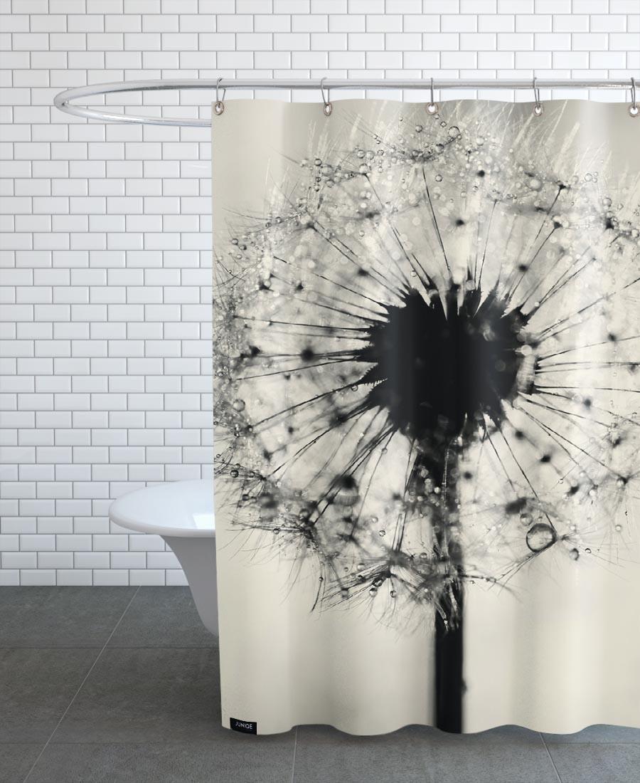 Rideau de douche en polyester en Blanc & Noir/150x200 Rideau de douche en polyester en Blanc & Noir/150x200