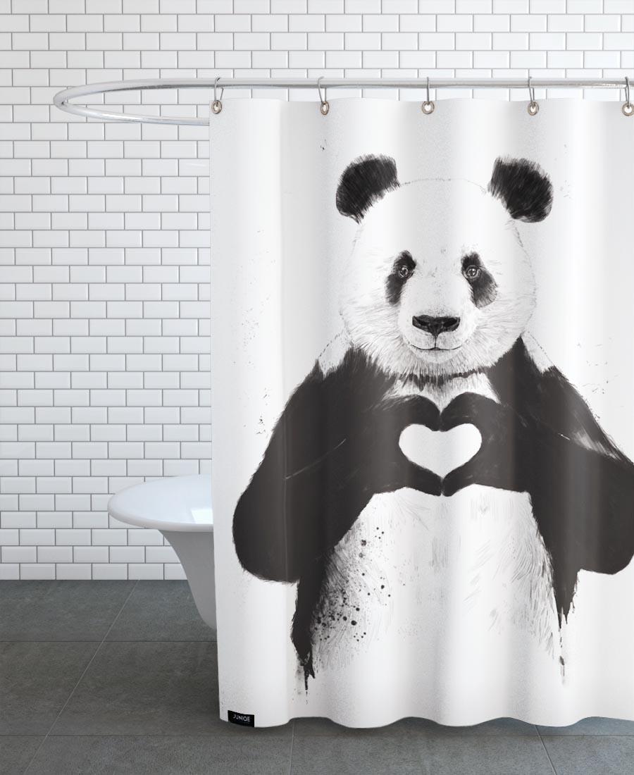 Rideau de douche en polyester en Blanc & Noir/150x200 Rideau de douche en polyester en Blanc & Noir/150x200