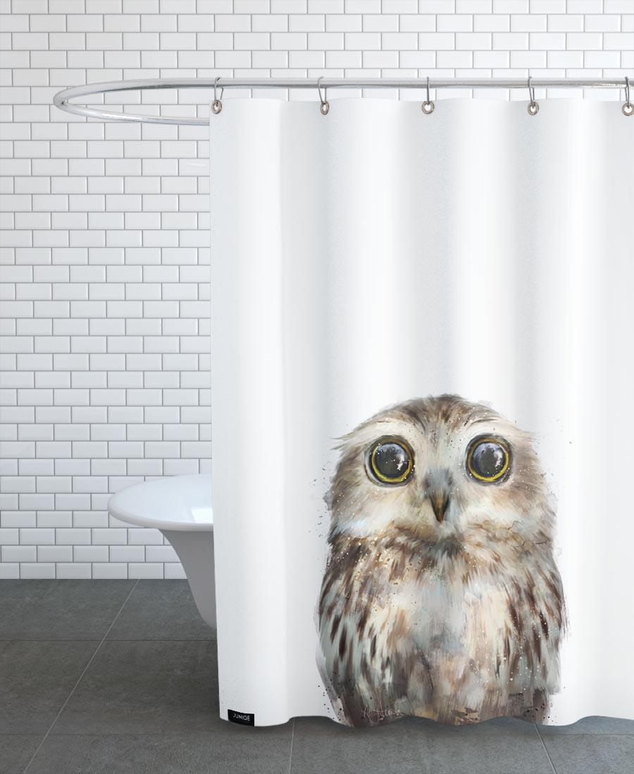 Rideau de douche en polyester en Blanc & Marron/150x200 Rideau de douche en polyester en Blanc & Marron/150x200