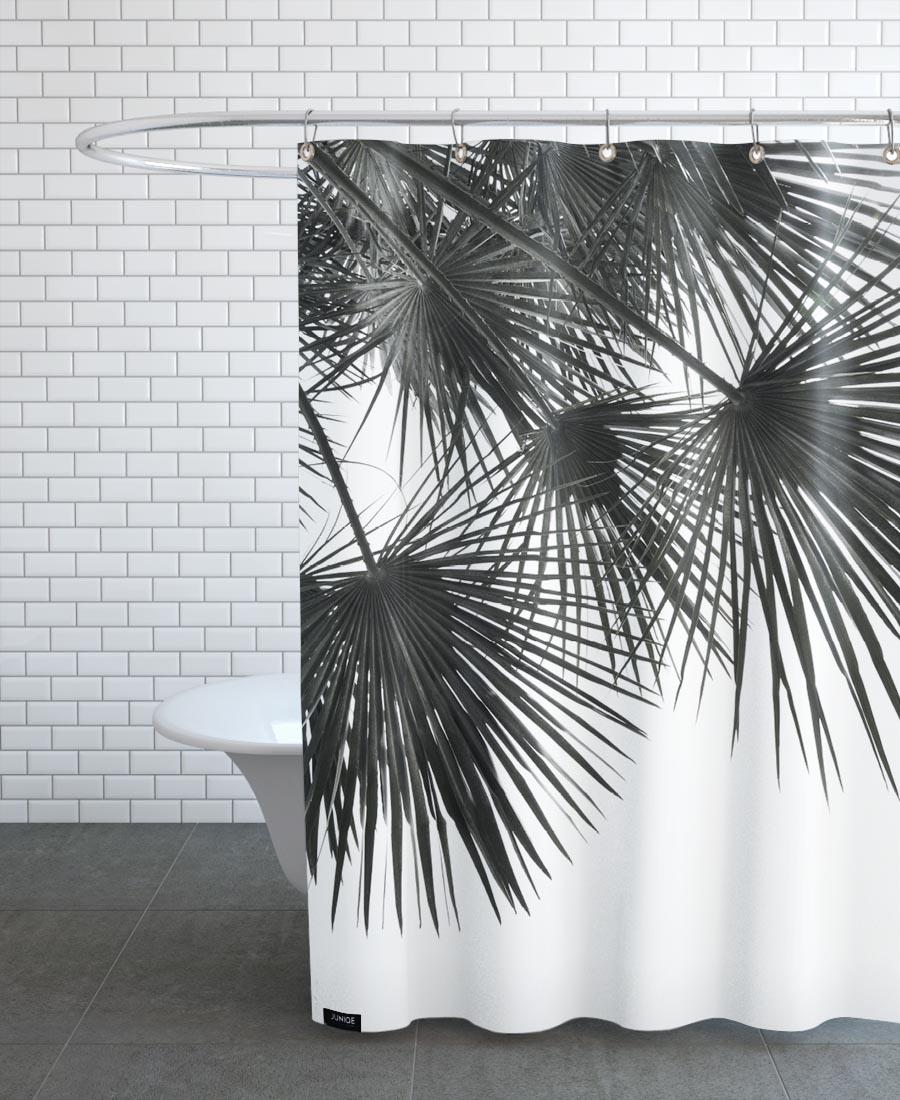 Rideau de douche en polyester en Blanc & Gris/150x200 Rideau de douche en polyester en Blanc & Gris/150x200