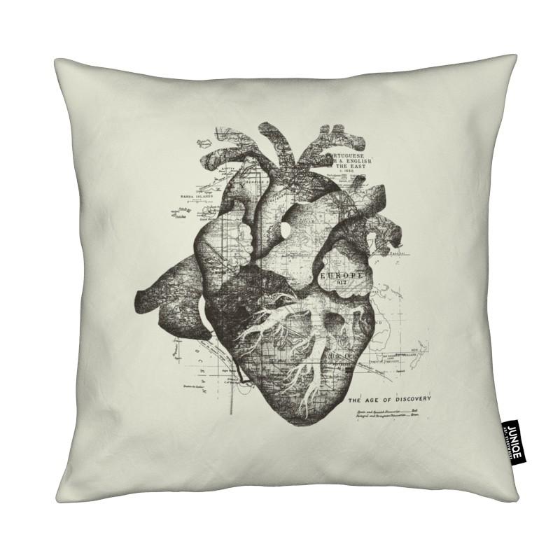 Coussin en microfibre en Blanc & Gris/40x40 Coussin en microfibre en Blanc & Gris/40x40