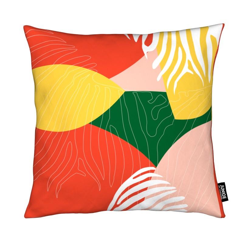 Coussin en microfibre en Jaune & Rouge/40x40 Coussin en microfibre en Jaune & Rouge/40x40