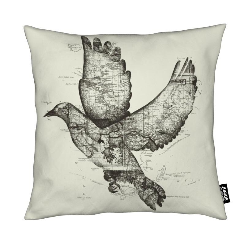 Coussin en microfibre en Blanc & Gris/30x30 Coussin en microfibre en Blanc & Gris/30x30