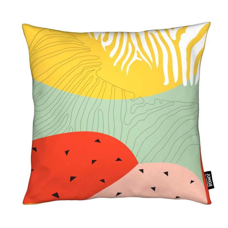 Coussin en microfibre en Jaune & Rouge/30x30 Coussin en microfibre en Jaune & Rouge/30x30