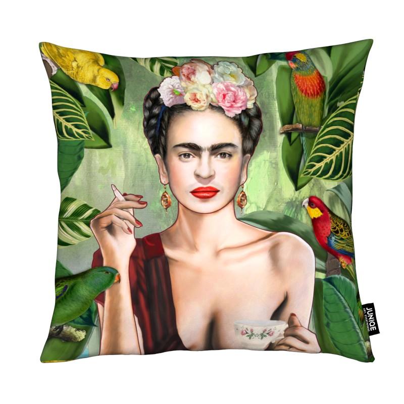 Coussin en microfibre en Rouge & Vert/40x40 (photo) Coussin en microfibre en Rouge & Vert/40x40