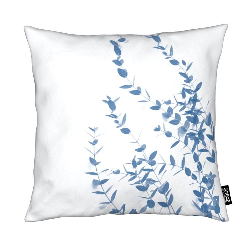 Coussin en microfibre en Blanc & Bleu/40x40 Coussin en microfibre en Blanc & Bleu/40x40