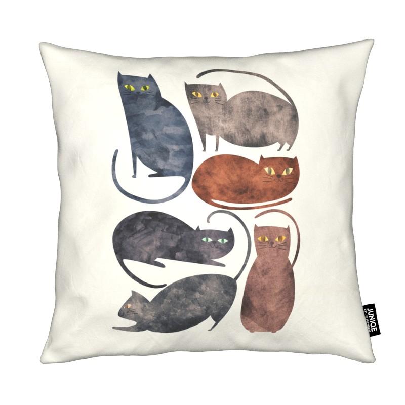 Coussin en microfibre en Blanc ivoire & Gris/40x40 Coussin en microfibre en Blanc ivoire & Gris/40x40