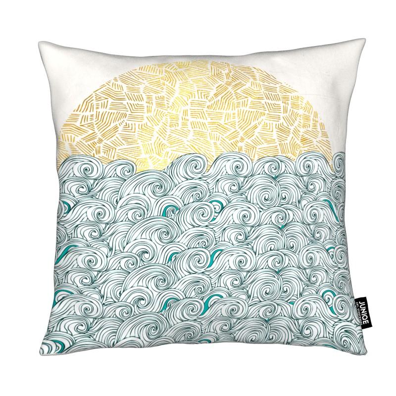 Coussin en microfibre en Blanc & Jaune/50x50 Coussin en microfibre en Blanc & Jaune/50x50
