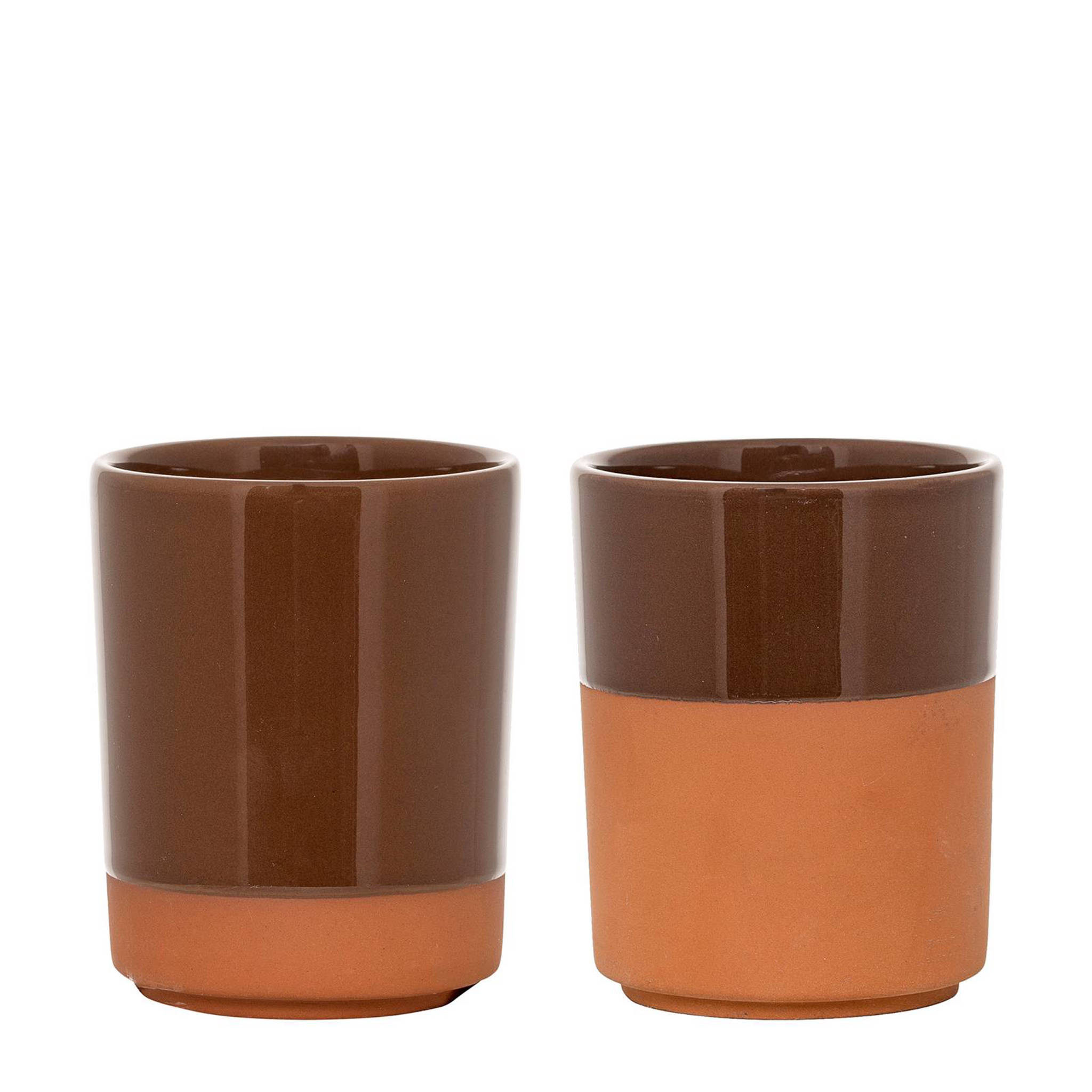 Tasse en terre cuite orange - Lot de 2
