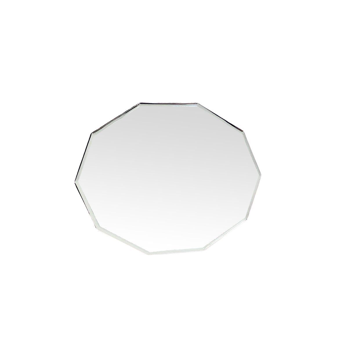 Miroir dÃ©cagonal ovale biseautÃ© blanc 44x59