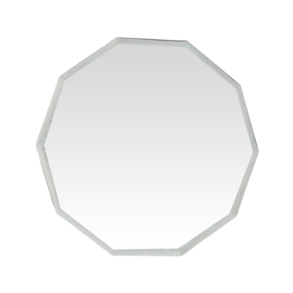 Miroir décagonal contour biseauté blanc 44x47 Miroir décagonal contour biseauté blanc 44x47