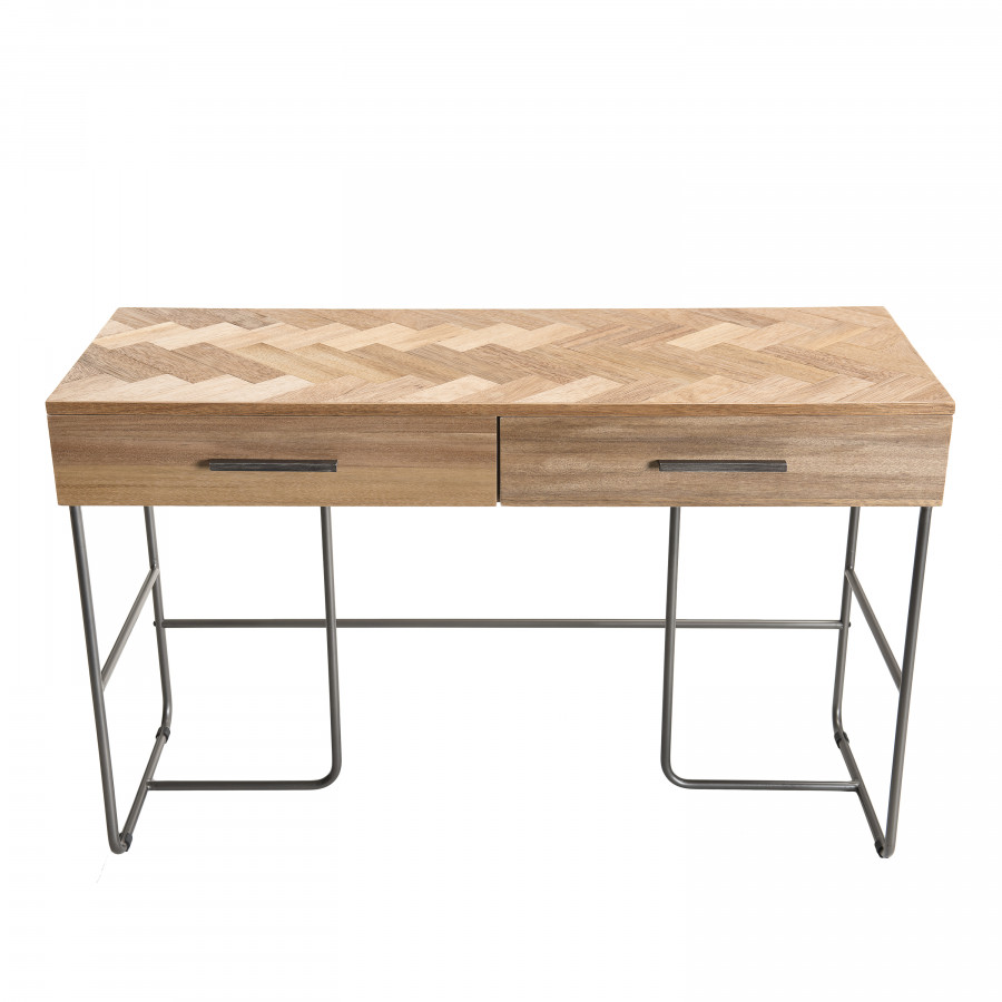 Bureau 2 tiroirs pieds métal Bureau 2 tiroirs pieds métal