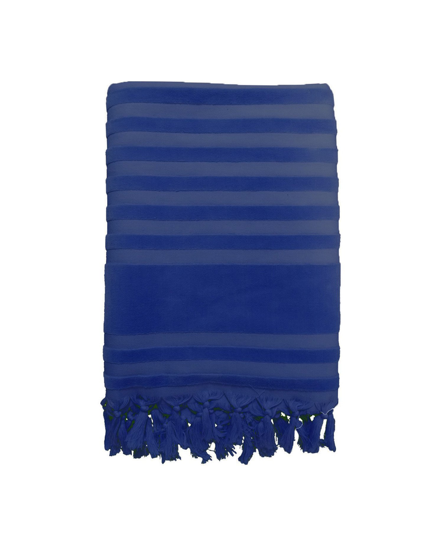 Fouta éponge velours ciselée bleue marine scala 90x160 (photo) Fouta éponge velours ciselée bleue marine scala 90x160