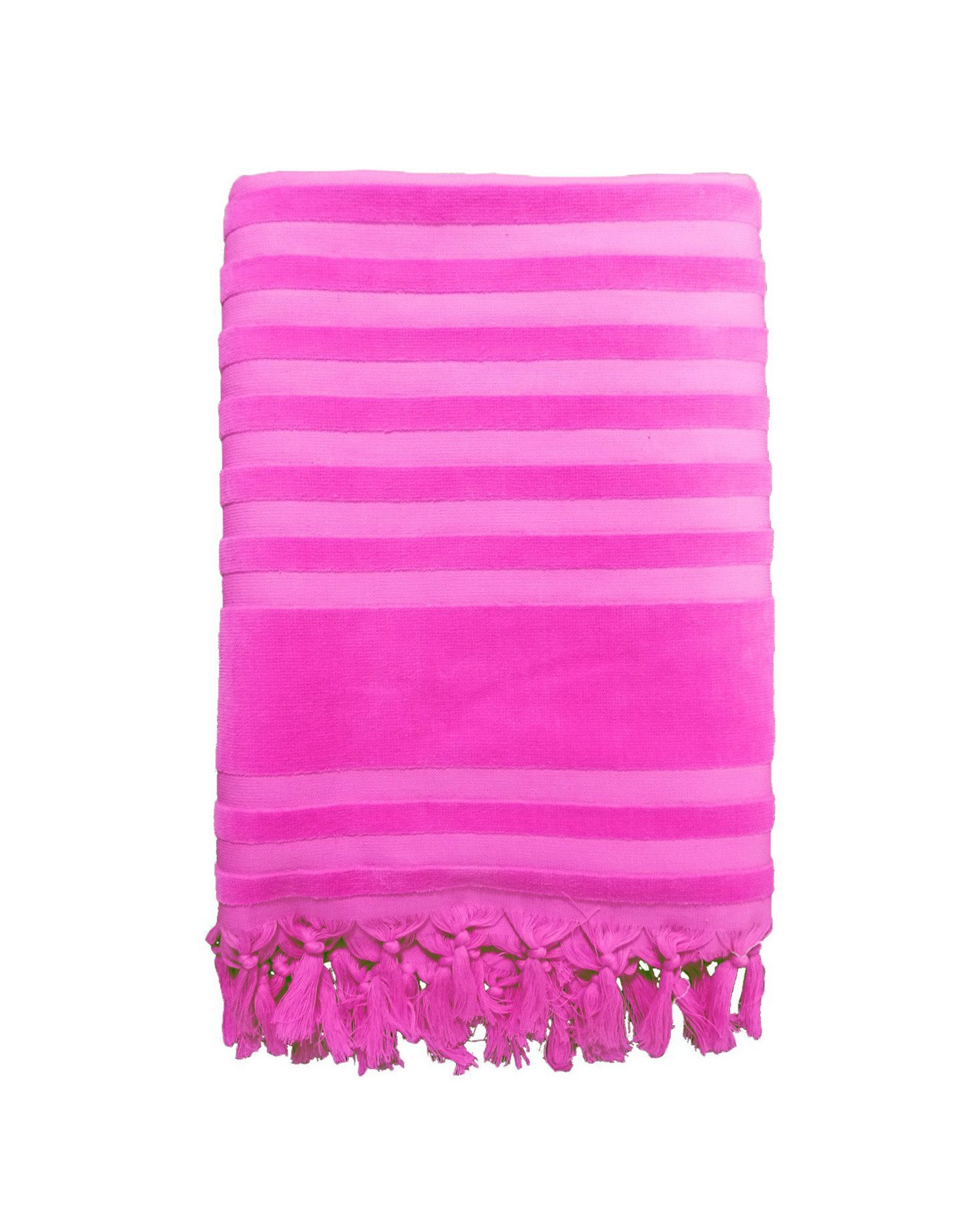 Fouta éponge velours ciselée rose fuchsia scala 90x160 (photo) Fouta éponge velours ciselée rose fuchsia scala 90x160