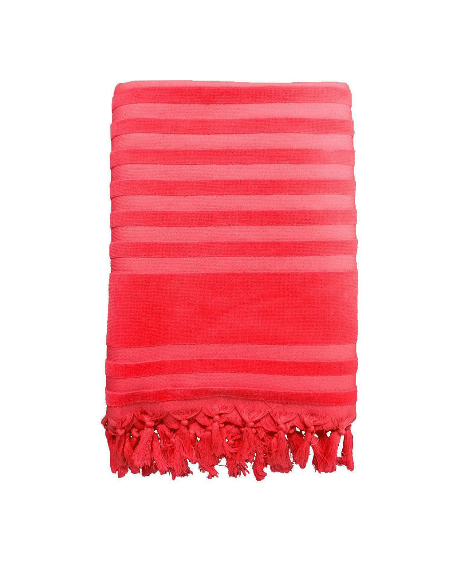 Fouta éponge velours ciselée Rouge scala 90x160 (photo) Fouta éponge velours ciselée Rouge scala 90x160