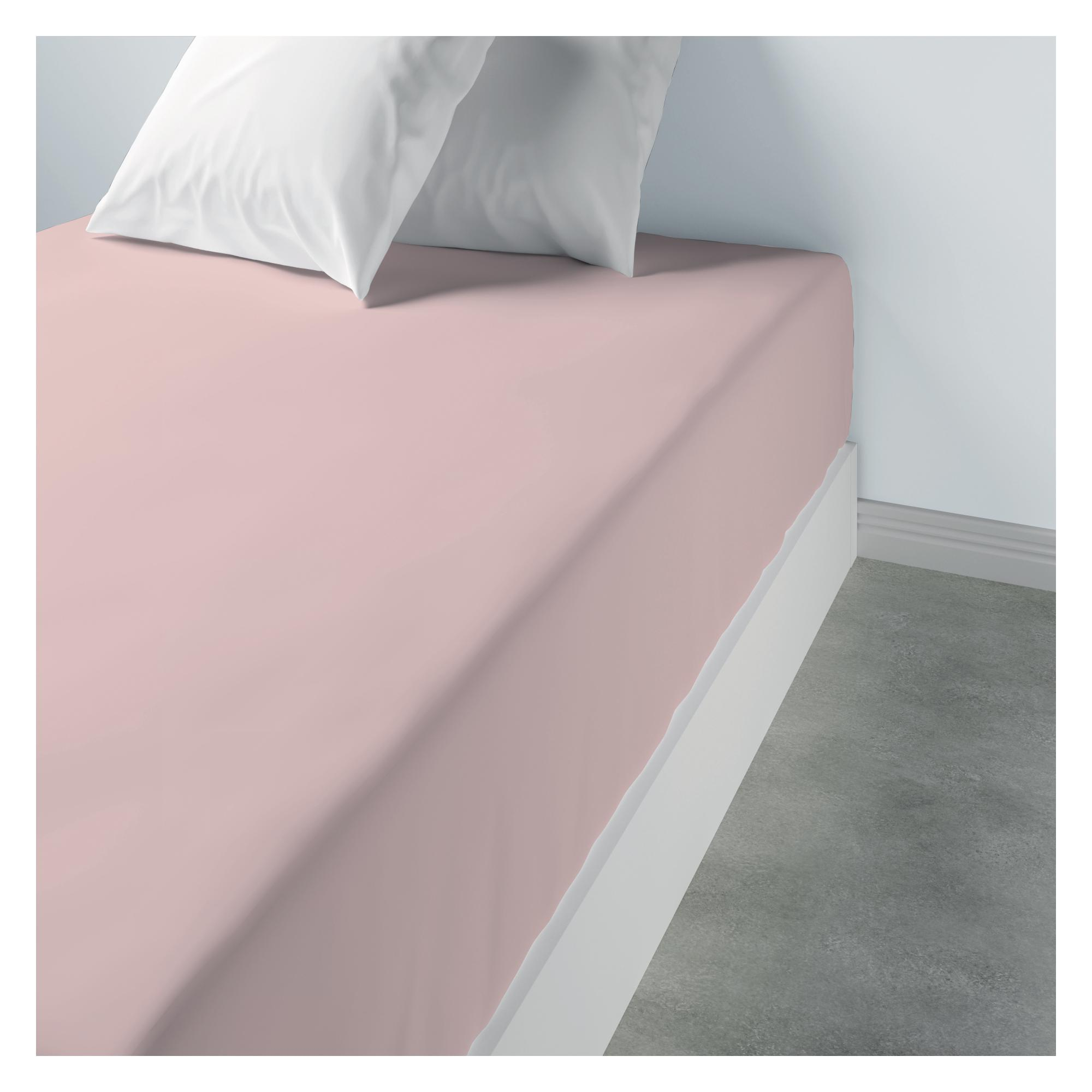 Drap housse uni coton en coton blush 160 x 200 x 35 Drap housse uni coton en coton blush 160 x 200 x 35