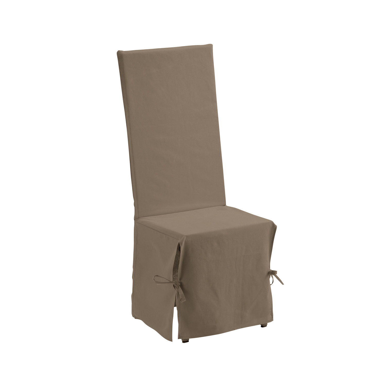 Housse de Chaise en coton taupe 35 x 35 x 116