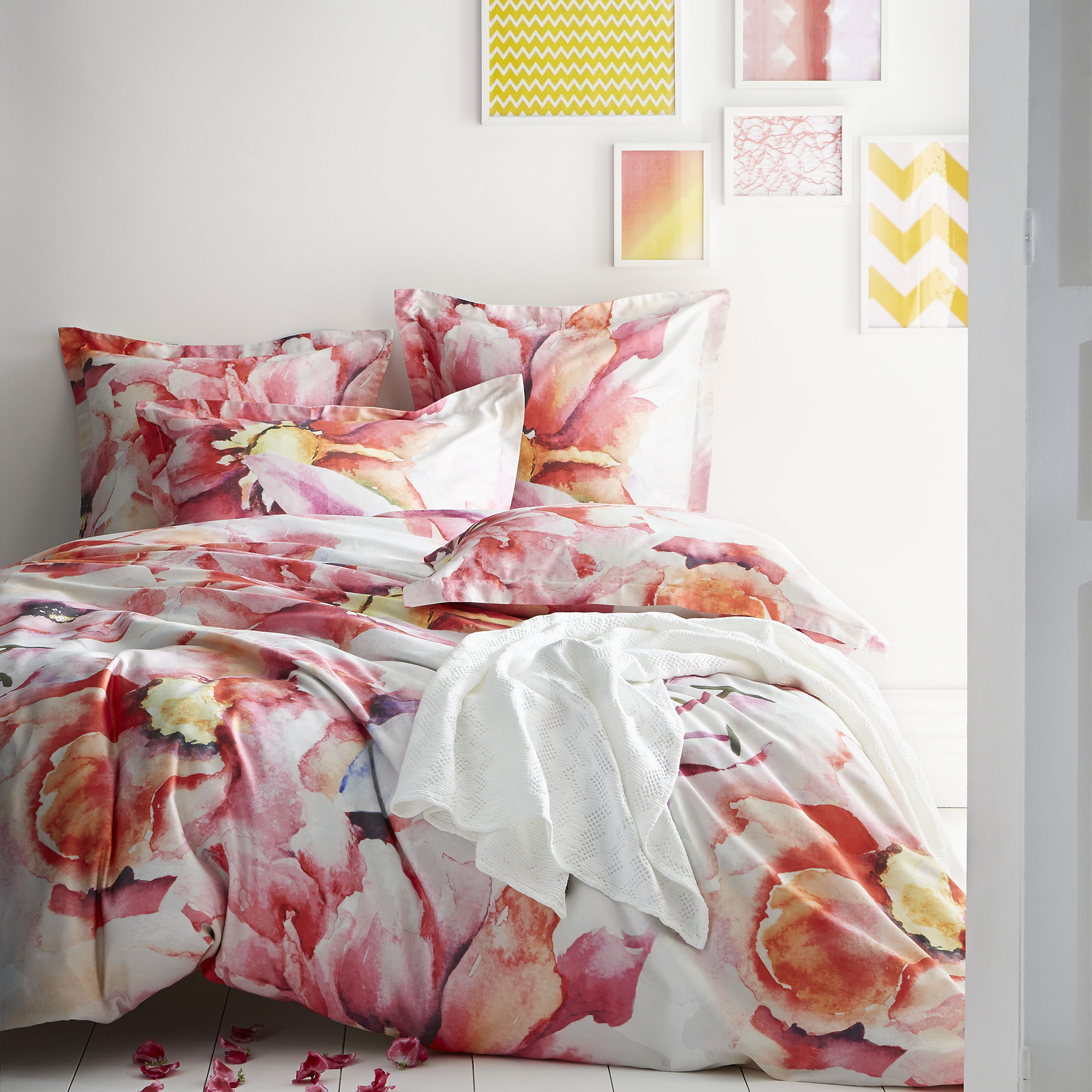 Housse de couette en satin de coton multicolore 140x200 (photo) Housse de couette en satin de coton multicolore 140x200