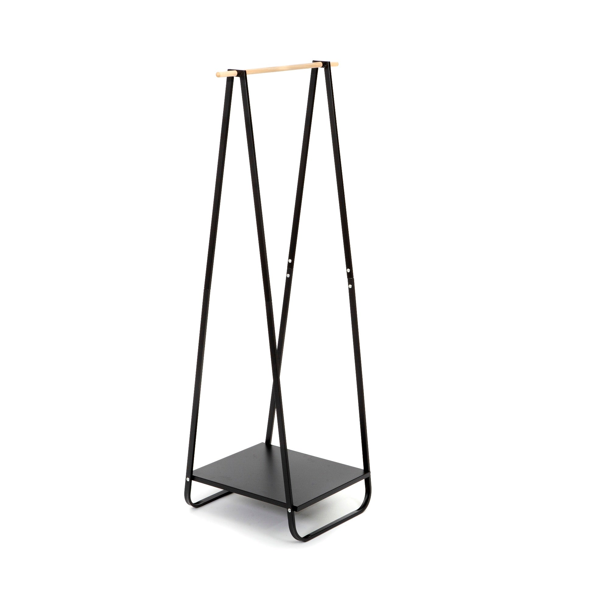 Portant vêtements en acier noir H140cm (photo) Portant vêtements en acier noir H140cm