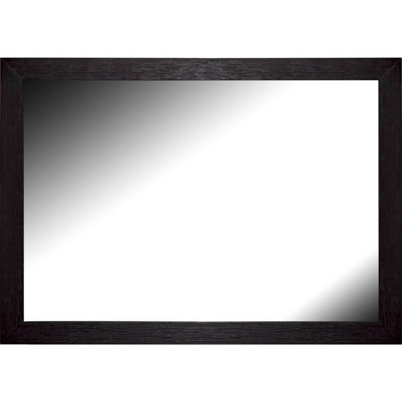 Miroir en bois reconstitué noir 44x55