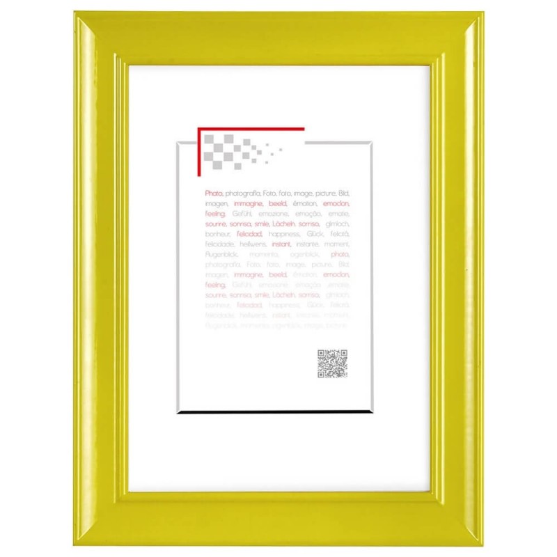 Cadre photo en bois massif jaune 18x24 Cadre photo en bois massif jaune 18x24