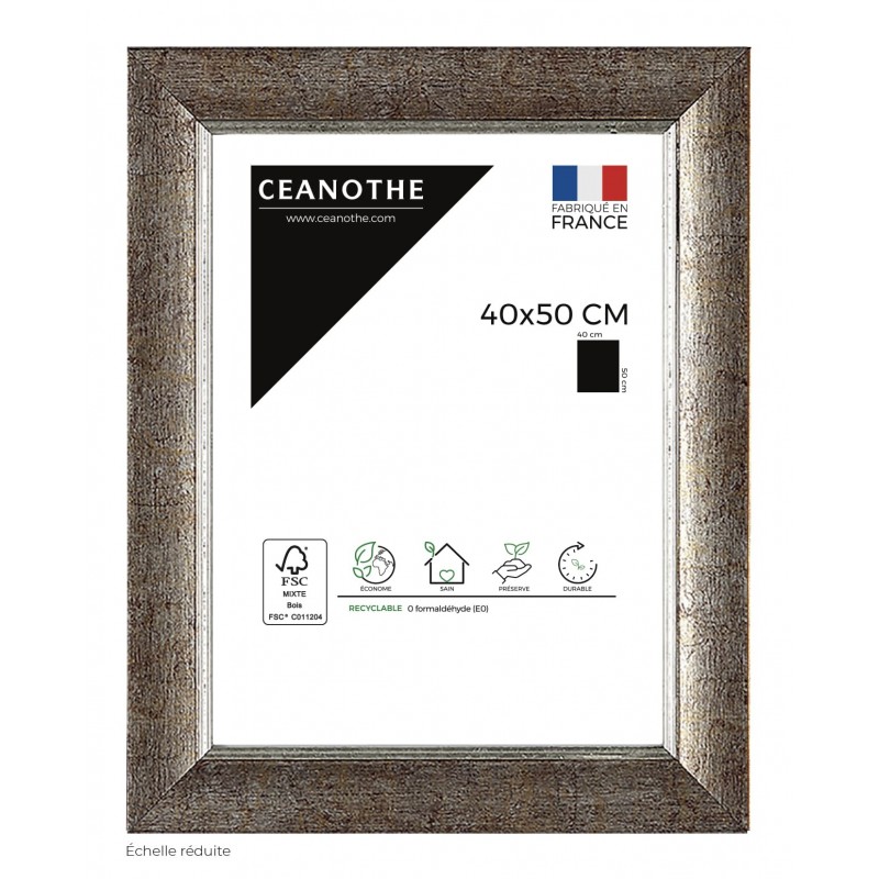 Cadre photo bois massif argent 40x50 Cadre photo bois massif argent 40x50
