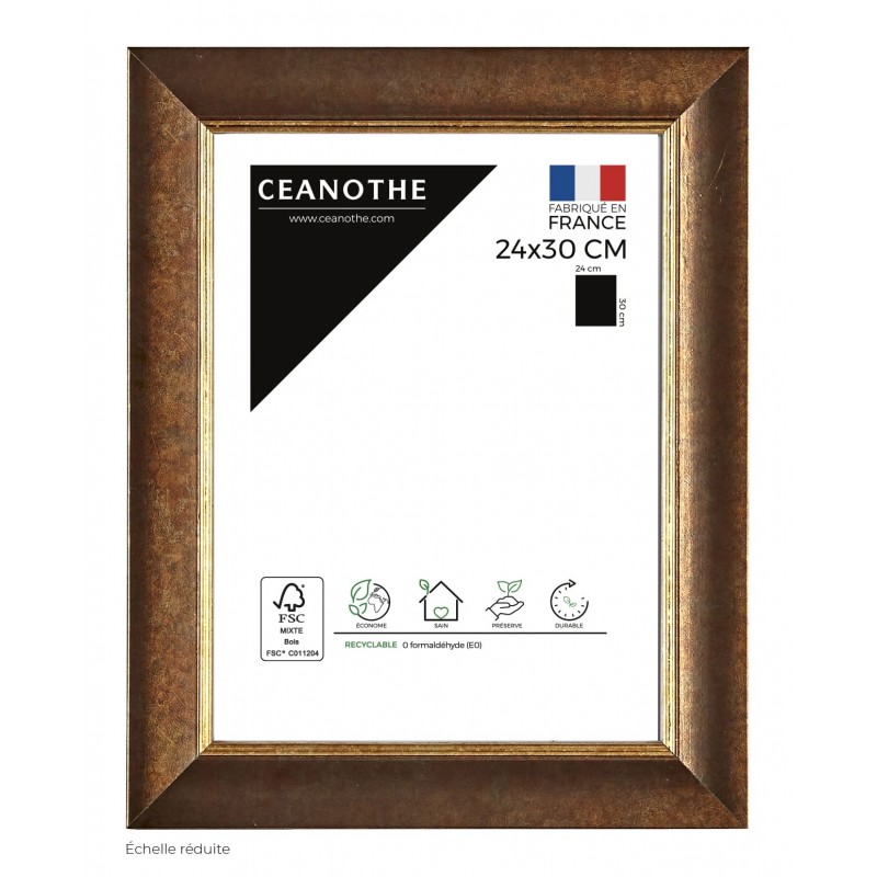 Cadre photo bois massif filet doré 24x30 Cadre photo bois massif filet doré 24x30