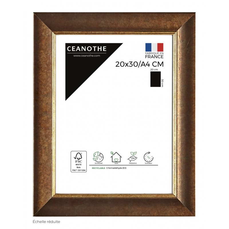 Cadre photo bois massif filet doré 20x30 Cadre photo bois massif filet doré 20x30