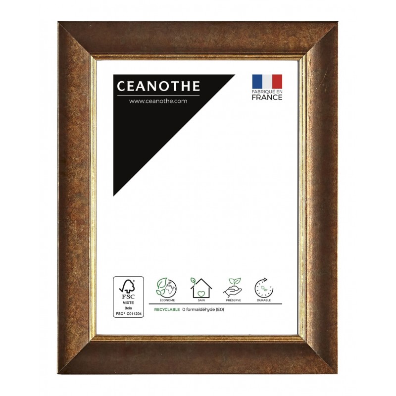 Cadre photo bois massif filet doré 10x15 Cadre photo bois massif filet doré 10x15