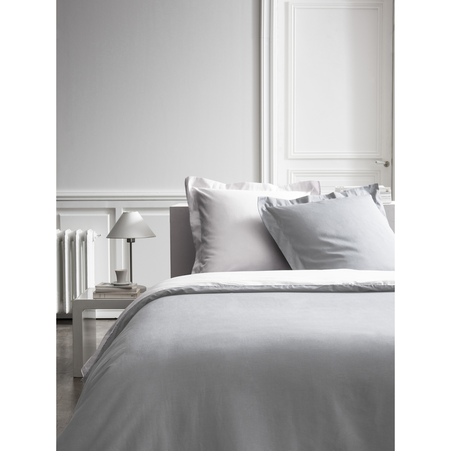Parure de housse de couette bouton coton blanc 220x240 cm (photo) Parure de housse de couette bouton coton blanc 220x240 cm