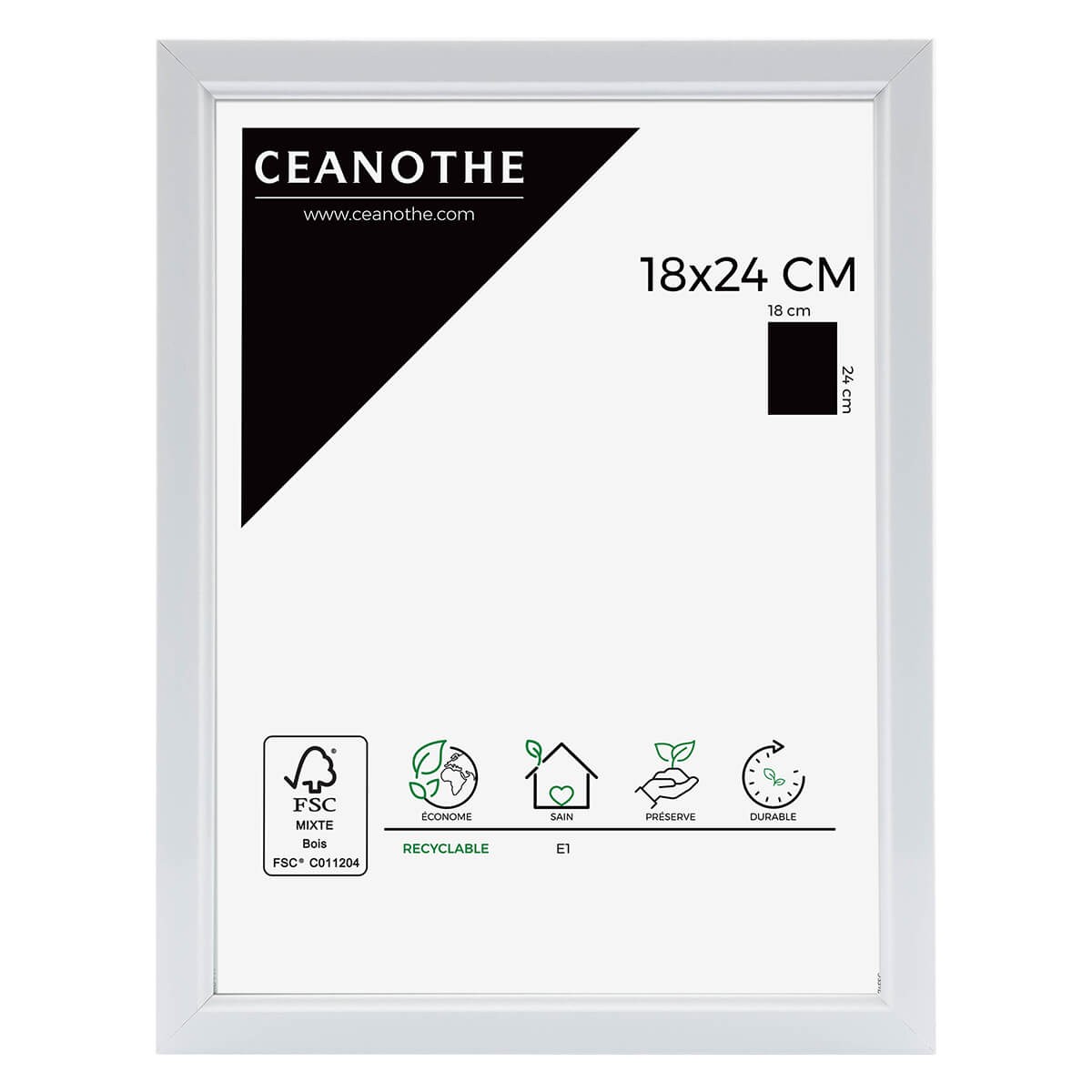 Cadre photo blanc résine plastique 18x24 Cadre photo blanc résine plastique 18x24