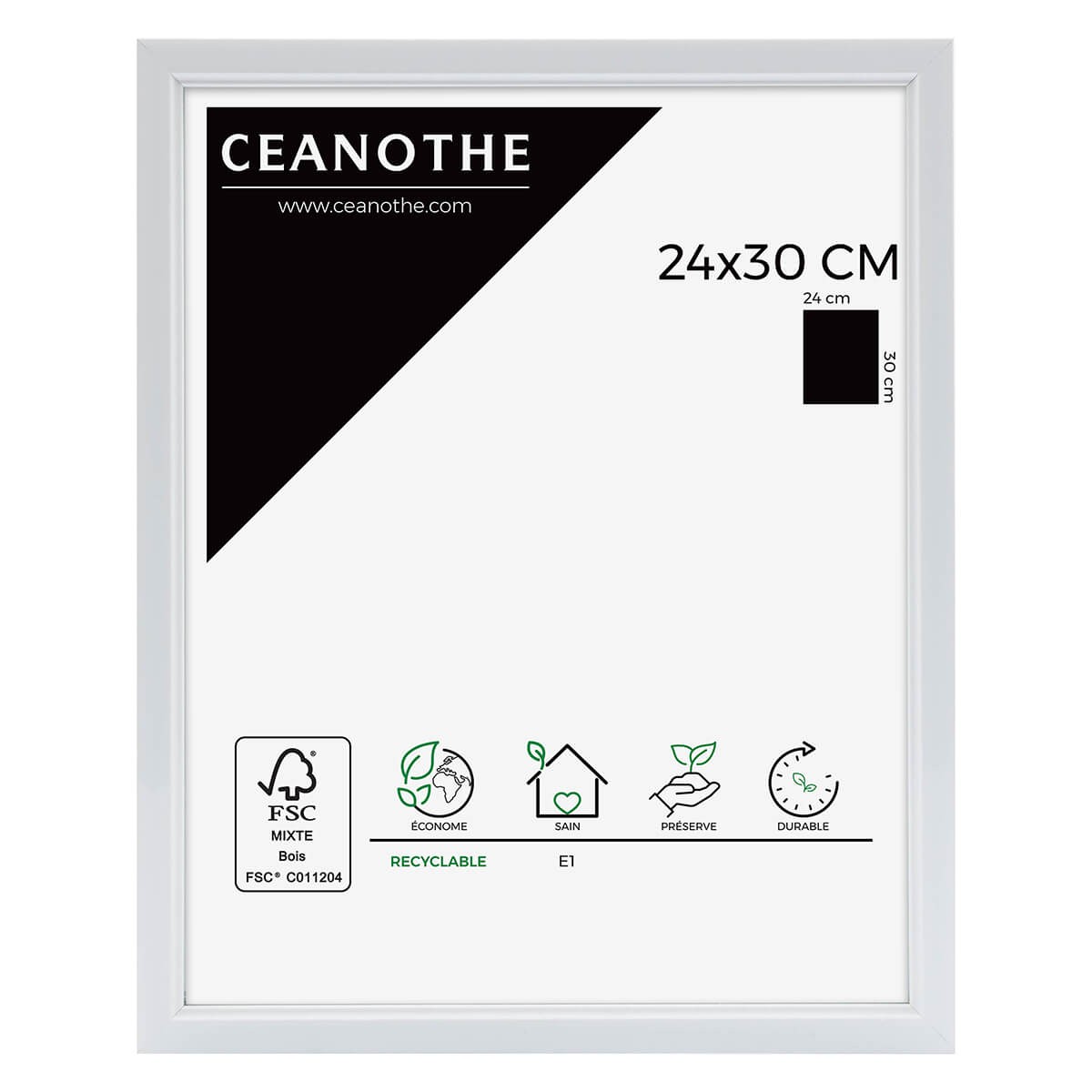 Cadre photo blanc résine plastique 24x30 Cadre photo blanc résine plastique 24x30