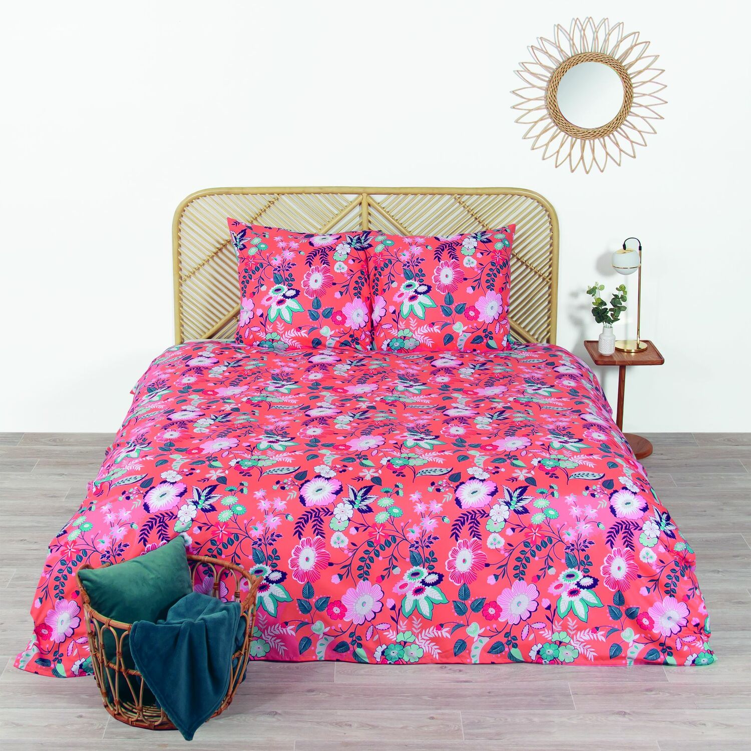 Parure de housse de couette pressions polyester bleu 220x240 cm Parure de housse de couette pressions polyester bleu 220x240 cm