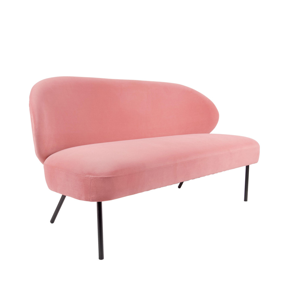 Canapé 2 places en métal rose pastel