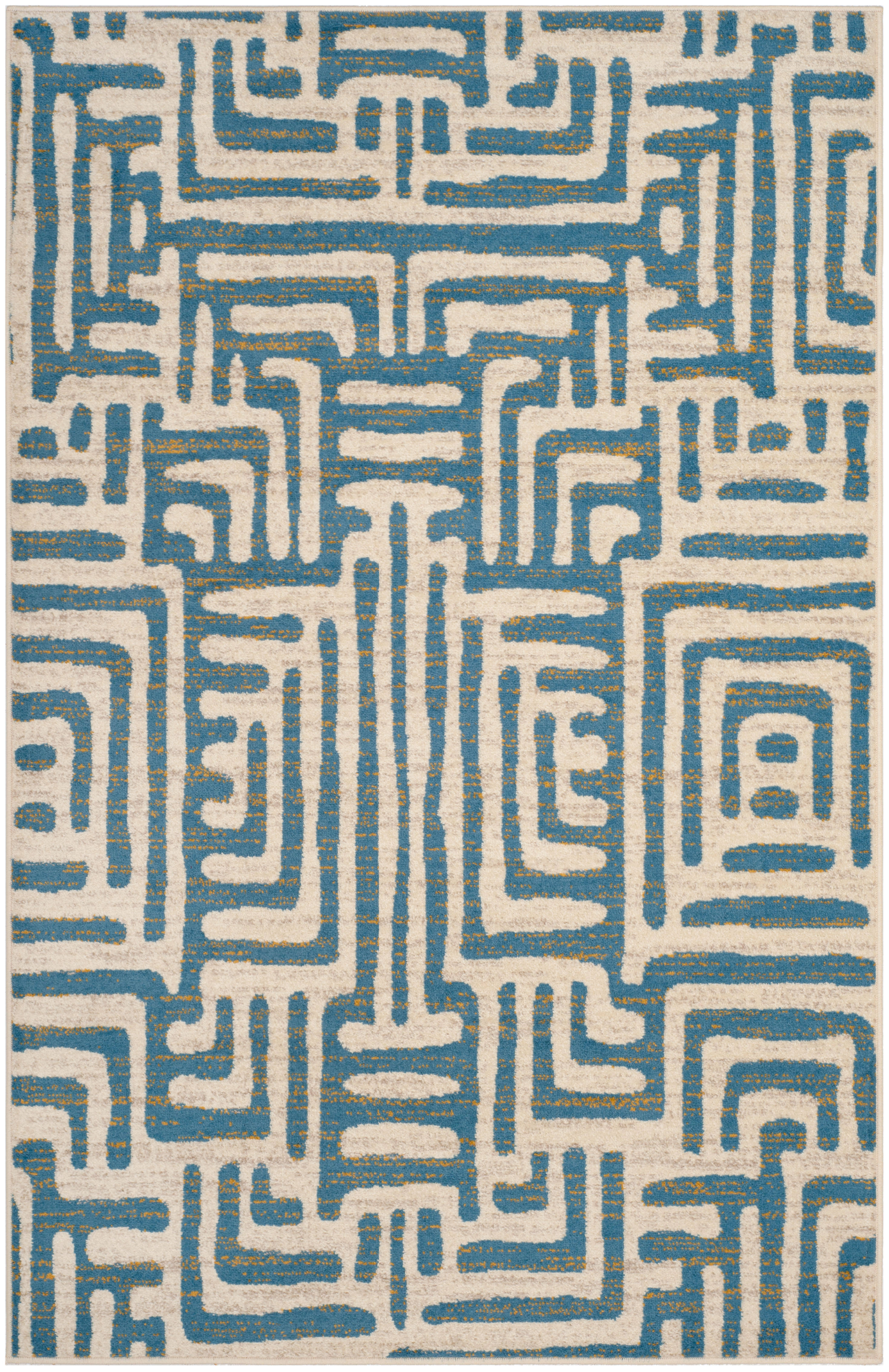 Tapis de salon contemporain ivoire et bleu clair 160x230 Tapis de salon contemporain ivoire et bleu clair 160x230