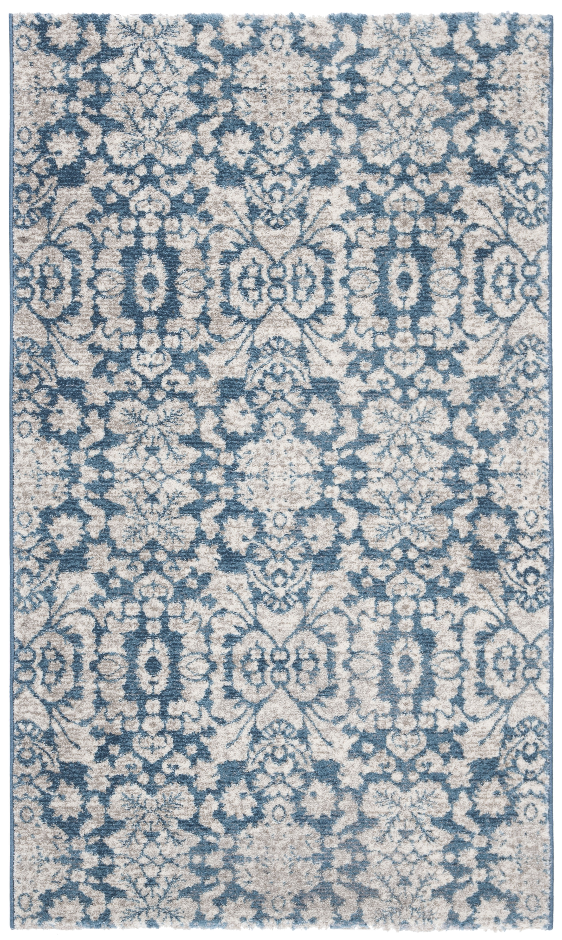 Tapis de salon d'inspiration vintage bleu et beige 120x180 Tapis de salon d'inspiration vintage bleu et beige 120x180