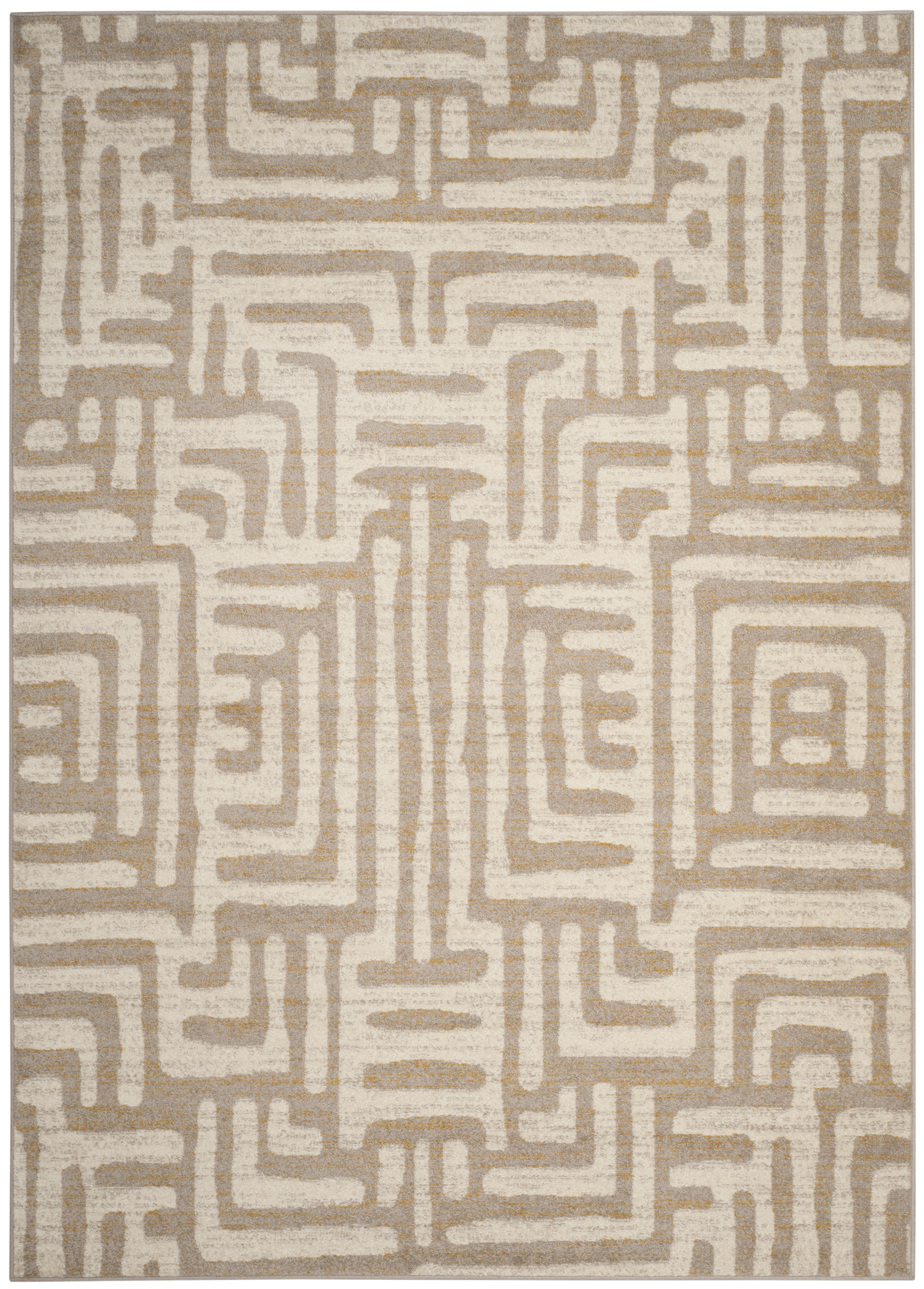 Tapis de salon contemporain ivoire et mauve 200x279 Tapis de salon contemporain ivoire et mauve 200x279