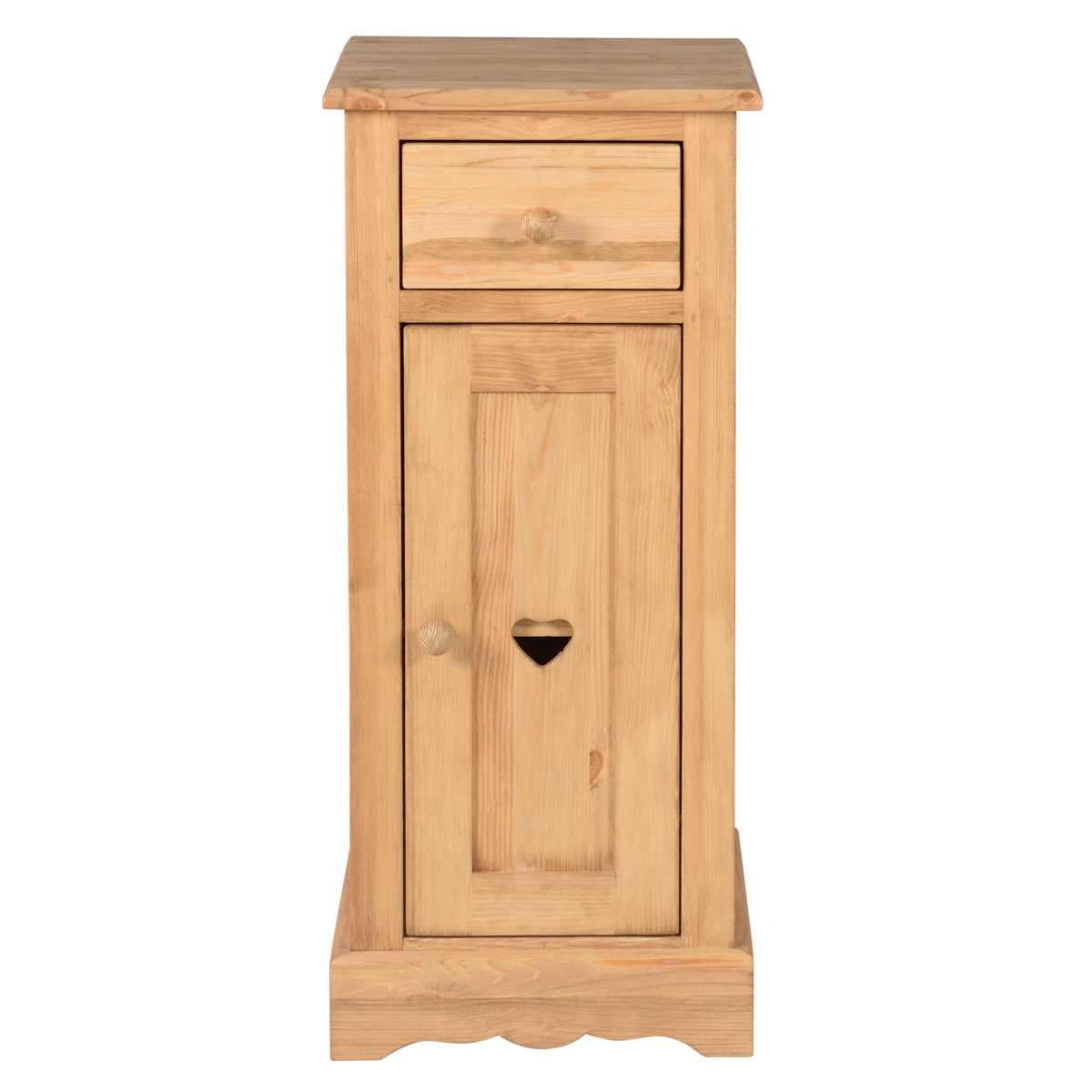 Confiturier pin massif 1 porte 1 tiroir avec coeur Confiturier pin massif 1 porte 1 tiroir avec coeur