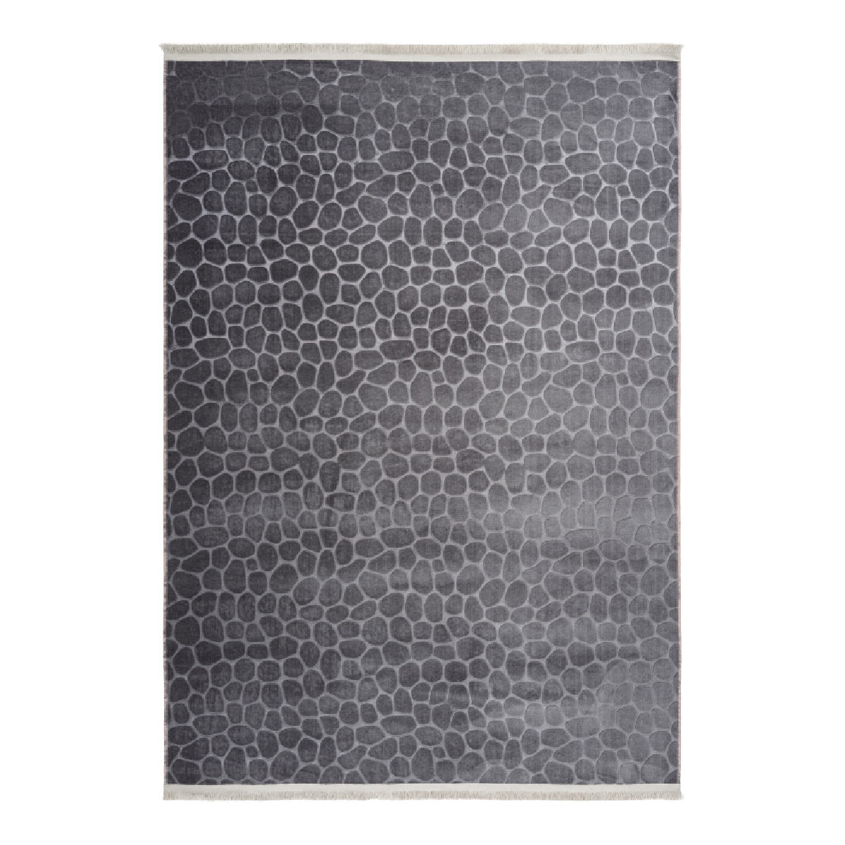Tapis  contemporaine en polyester graphite 80x140