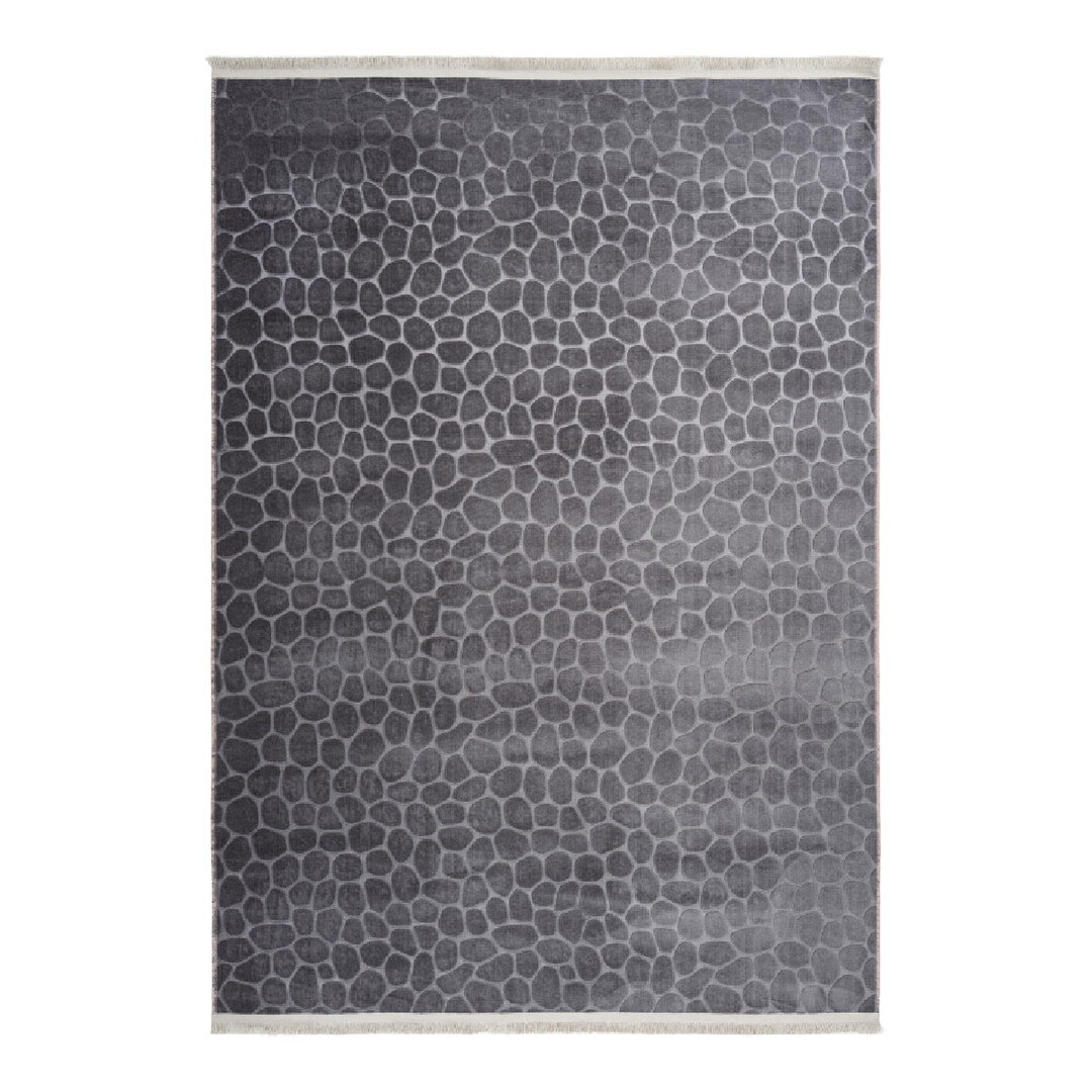 Tapis contemporaine en polyester graphite 200x280 Tapis contemporaine en polyester graphite 200x280