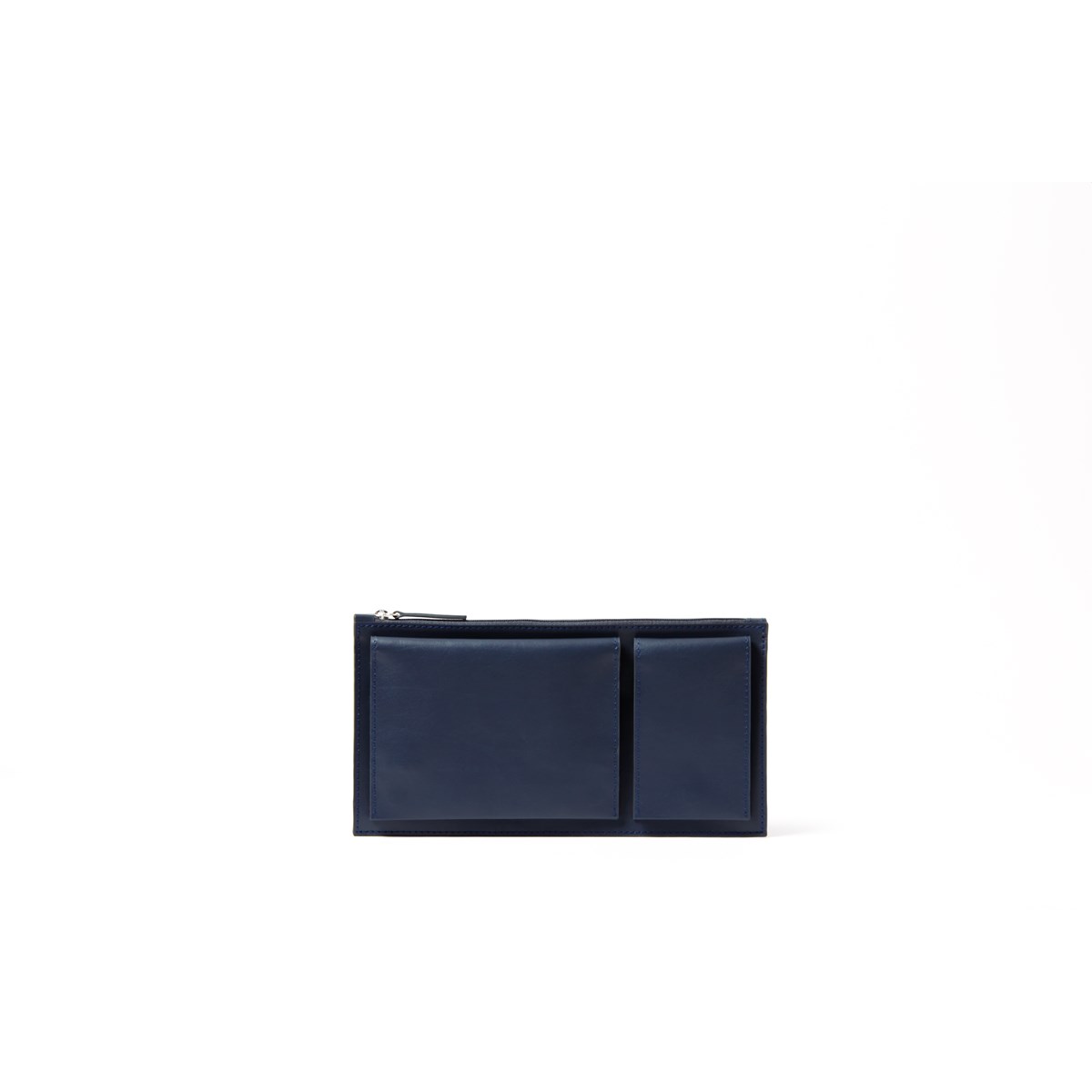 Pochette de voyage multi-poches en cuir bleu Pochette de voyage multi-poches en cuir bleu