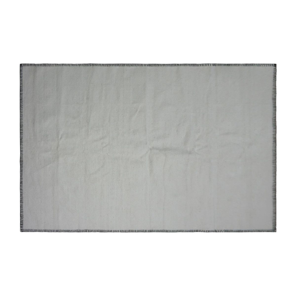 Tapis rectangulaire en coton beige -   140 x 200