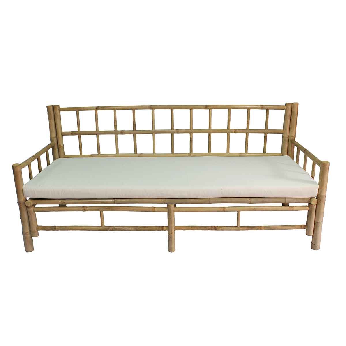 Banquette de jardin avec coussin bois clair Banquette de jardin avec coussin bois clair